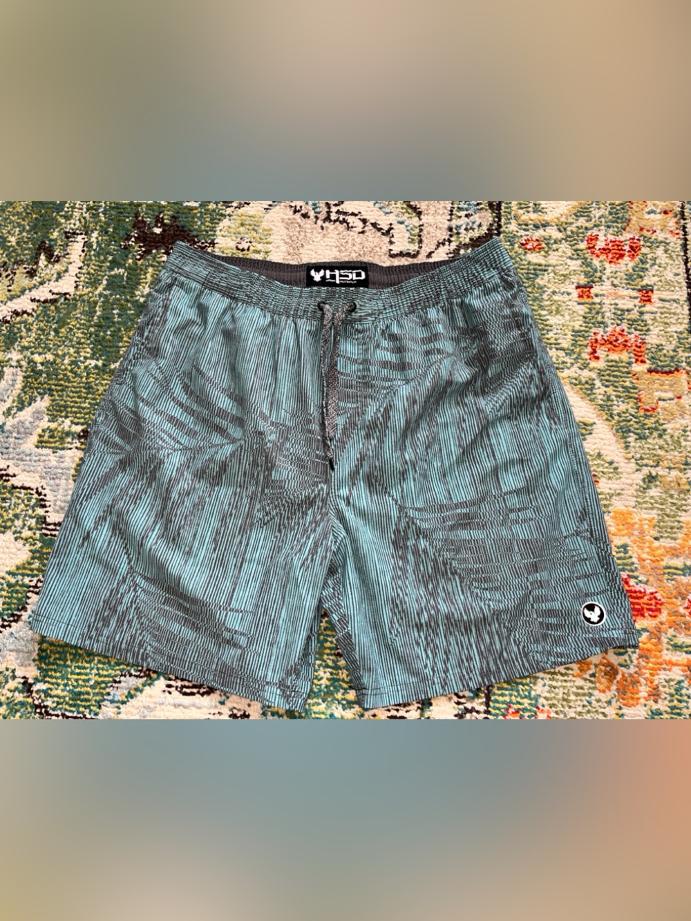 Kirra Mens Board Shorts Swim Trunks Sz 34” Medium Teal Tropical Floral Summer